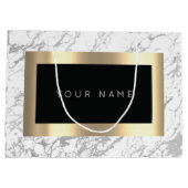 Custom Gold Metallic Minimal Marmor Gray Stone Große Geschenktüte (Rückseite)