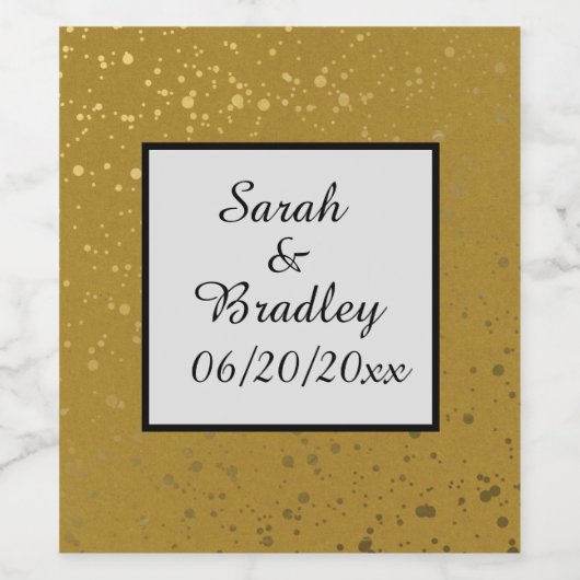 Custom. Gold mit Fußketten. Weinetikett (Einzelnes Label)