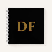 Custom Gold Mit Monogramm Notebook Notizblock (Vorderseite)