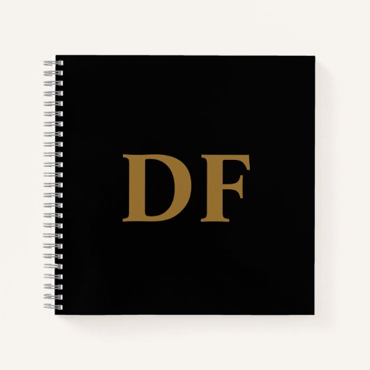 Custom Gold Mit Monogramm Notebook Notizblock (Vorderseite)