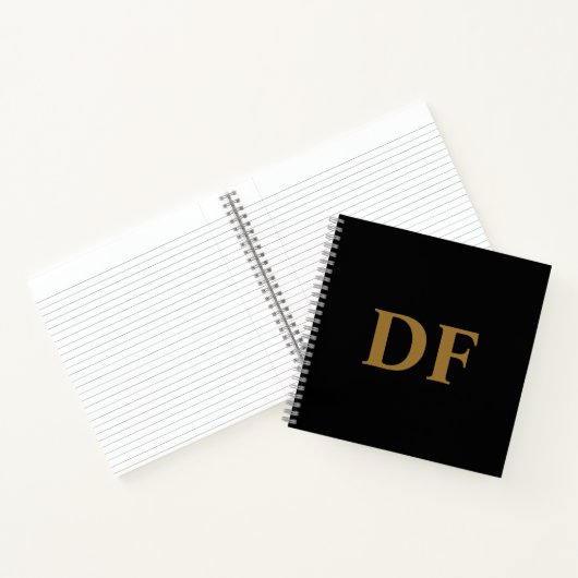 Custom Gold Mit Monogramm Notebook Notizblock (Innenseite)