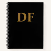 Custom Gold Mit Monogramm Notebook Notizblock (Vorderseite)