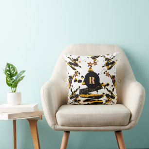 Custom Gold Mit Monogramm Weihnachtsbaummuster Kissen