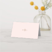 Custom Gold Monogram Blush Elegante Hochzeit Platzkarte (Rückseite)