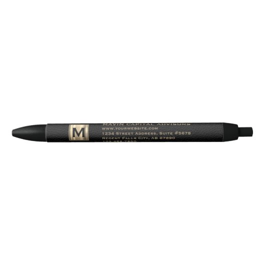 Custom Gold Monogram Business Pen Kugelschreiber (Vorderseite)