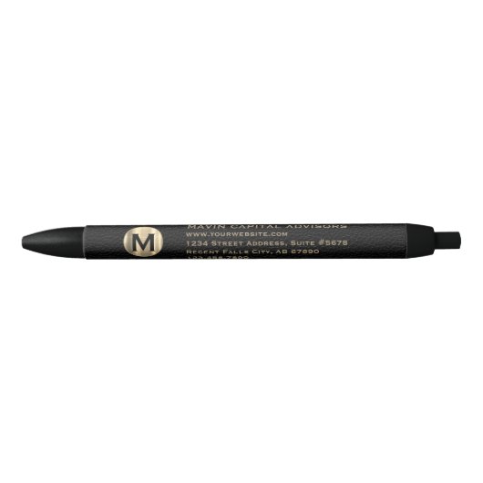 Custom Gold Monogram Business Pen Kugelschreiber (Vorderseite)