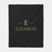 Custom Gold Monogram Fleece Thread - Schwarzes Des (Vorderseite)