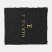 Custom Gold Monogram Fleece Thread - Schwarzes Des (Vorderseite (Horizontal))