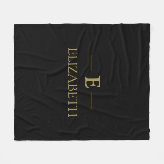 Custom Gold Monogram Fleece Thread - Schwarzes Des (Vorderseite (Horizontal))