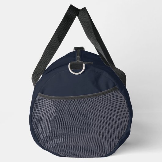 Custom Gold Navy Blue Monogram Initial Fitness Duffle Bag (Rechts)