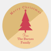 Custom Gold & Red Christmas Runder Aufkleber (Vorderseite)