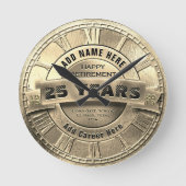 Custom Gold Retirement Award Runde Wanduhr (Vorderseite)
