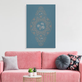 Custom Gold Rokoko Lotus Ornamental Mandala Wall Leinwanddruck