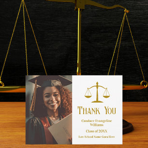 Custom Gold Scales of Justice Lawyer Foto Dankeskarte