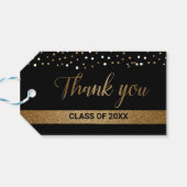 Custom Gold schwarz Danke Geschenkanhänger (Rückseite Horizontal)