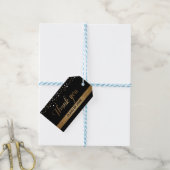 Custom Gold schwarz Danke Geschenkanhänger (Mit Garn)