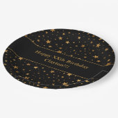 Custom Gold Stars mit Message Birthday Party Pappteller (Schrägansicht)