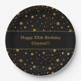 Custom Gold Stars mit Message Birthday Party Pappteller