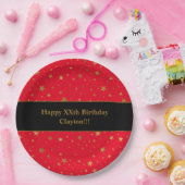 Custom Gold Stars mit Message Birthday Party Pappteller (Party)