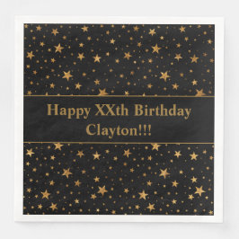 Custom Gold Stars mit Message Birthday Party Serviette
