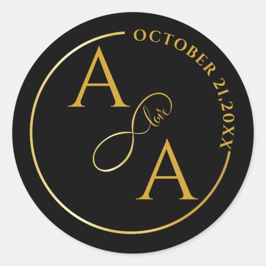 Custom gold Sticker for wedding infinity love (Vorderseite)