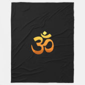 Custom Gold Sun Meditation Yoga Om Mantra Symbol Fleecedecke (Vorderseite)