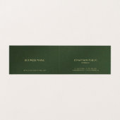 Custom Gold Text Elegant Green Luxury geklappt Visitenkarten (Innenseite Aufgefaltet)