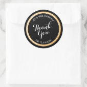 Custom Gold und Black Glitzer Vielen Dank Runder Aufkleber (Tasche)