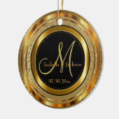 Custom Gold und Black Wedding oder Anniversary Keramik Ornament (Links)
