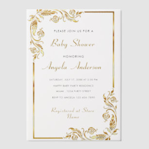 Custom Gold Vellum Baby Shower Einladung Vorlage