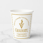 Custom Gold Veterinary School Graduation Party Pappbecher (Rückseite)