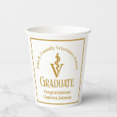 Custom Gold Veterinary School Graduation Party Pappbecher (Vorderseite)