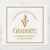 Custom Gold Veterinary School Graduation Party Schaumweinetikett (Einzelnes Label)