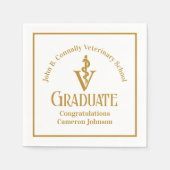 Custom Gold Veterinary School Graduation Party Serviette (Vorderseite)
