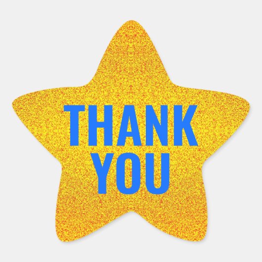 Custom Gold Vielen Dank Stern-Aufkleber (Vorderseite)