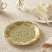 Custom Gold Watercolor Floral Pappteller