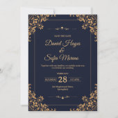 Custom Gold Wedding Invitation |  Einladung (Vorderseite)