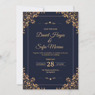 Custom Gold Wedding Invitation | Einladung
