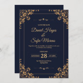 Custom Gold Wedding Invitation | Einladung (Vorne/Hinten)
