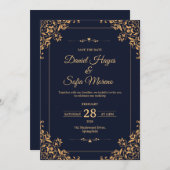 Custom Gold Wedding Invitation |  Einladung (Vorne/Hinten)