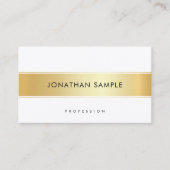 Custom Gold White Elegant Template Modernes Einfac Visitenkarte (Vorderseite)