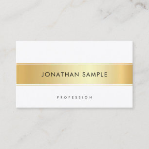 Custom Gold White Elegant Template Modernes Einfac Visitenkarte