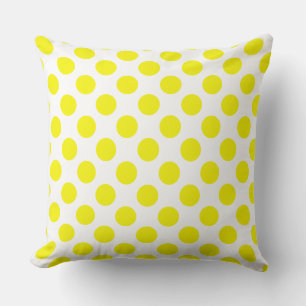 Custom Gold Yellow Big Polka Dot Throw Kissen