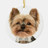 Custom Gold Yorkshire Terrier Dog Foto Keramik Ornament (Vorne)