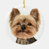 Custom Gold Yorkshire Terrier Dog Foto Keramik Ornament (Hinten)