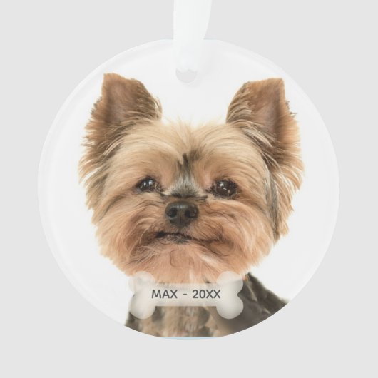 Custom Gold Yorkshire Terrier Dog Foto Ornament (Vorderseite)