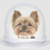 Custom Gold Yorkshire Terrier Dog Foto Schneekugeln (Vorderseite)