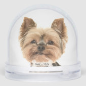 Custom Gold Yorkshire Terrier Dog Foto Schneekugeln (Rückseite)