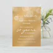 Custom Golden 50. Wedding Anniversary Party Save The Date (Stehend Vorderseite)