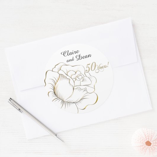 Custom Golden Anniversary Stickers (Umschlag)